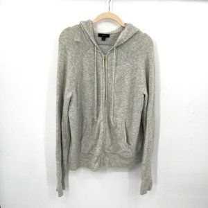 J. Crew Wool & Alpaca Blend Womens Large Full Zip Silver Comfy Soft Jacket